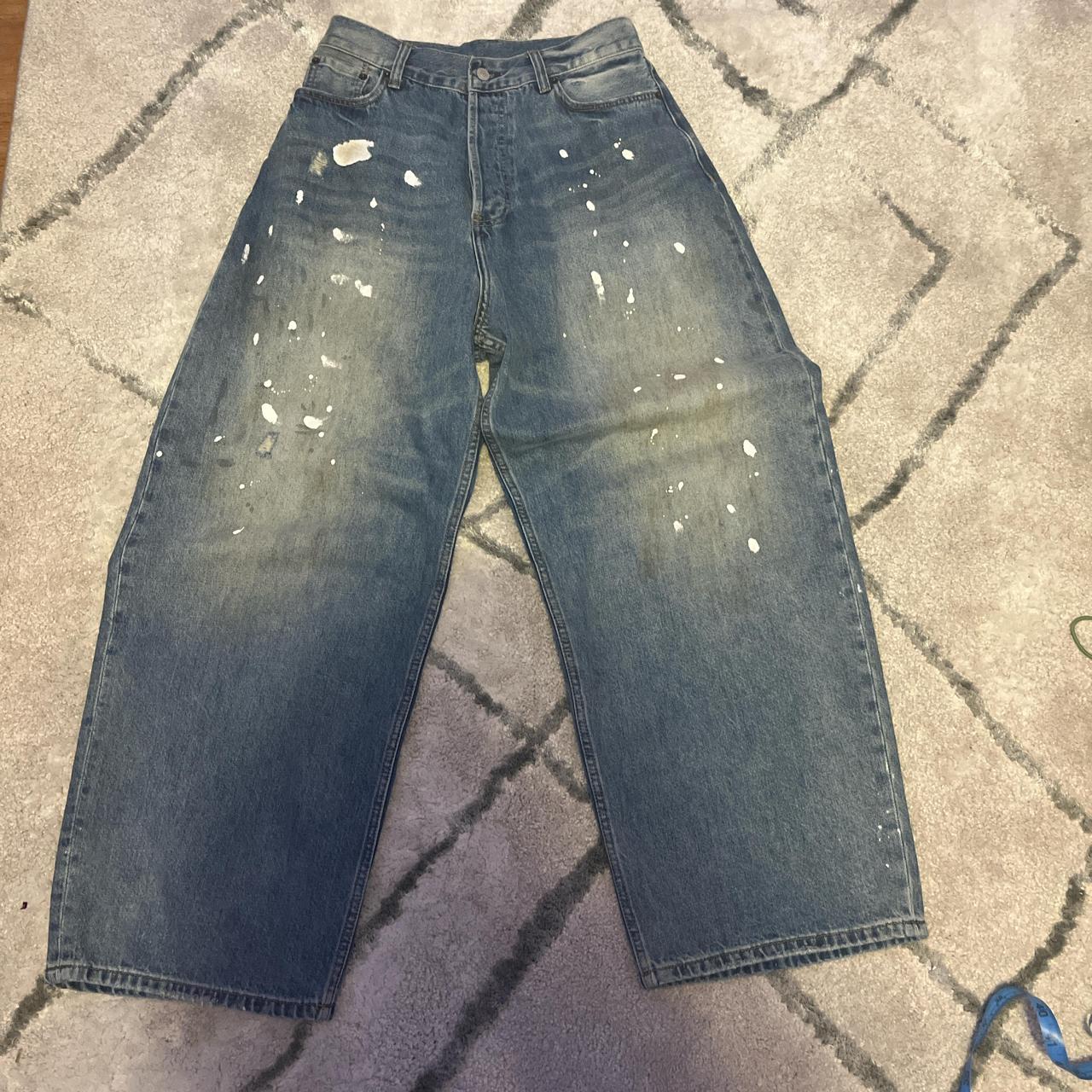 Acne Studios 2021M Paint Splatter Jeans w/ slight... Depop