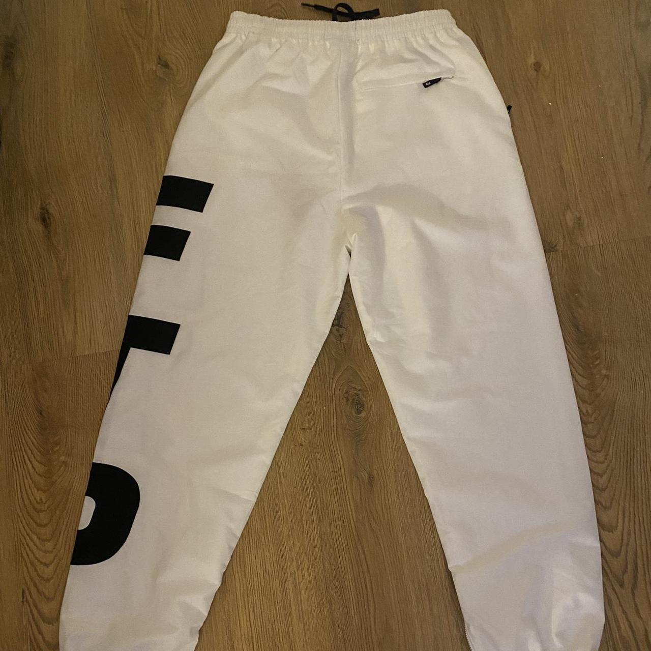 FTP Vertical Logo Track Pants in White Like new, | Depop