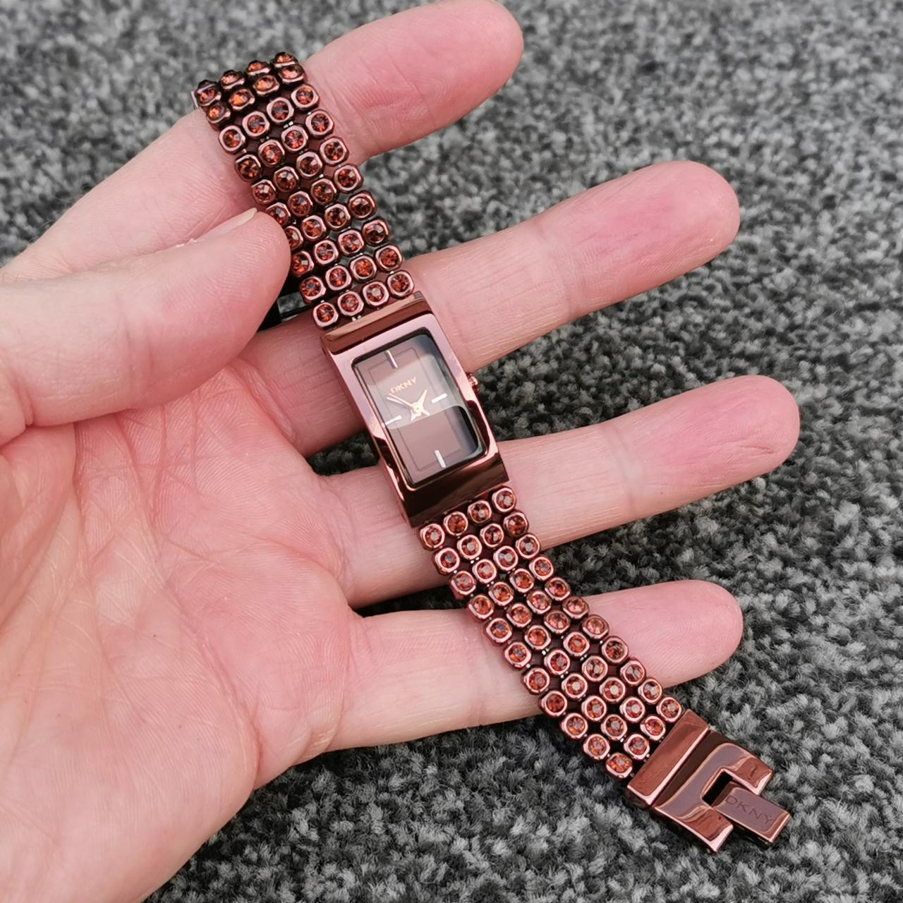 DKNY Brown Diamante Stainless Steel Bracelet Quartz