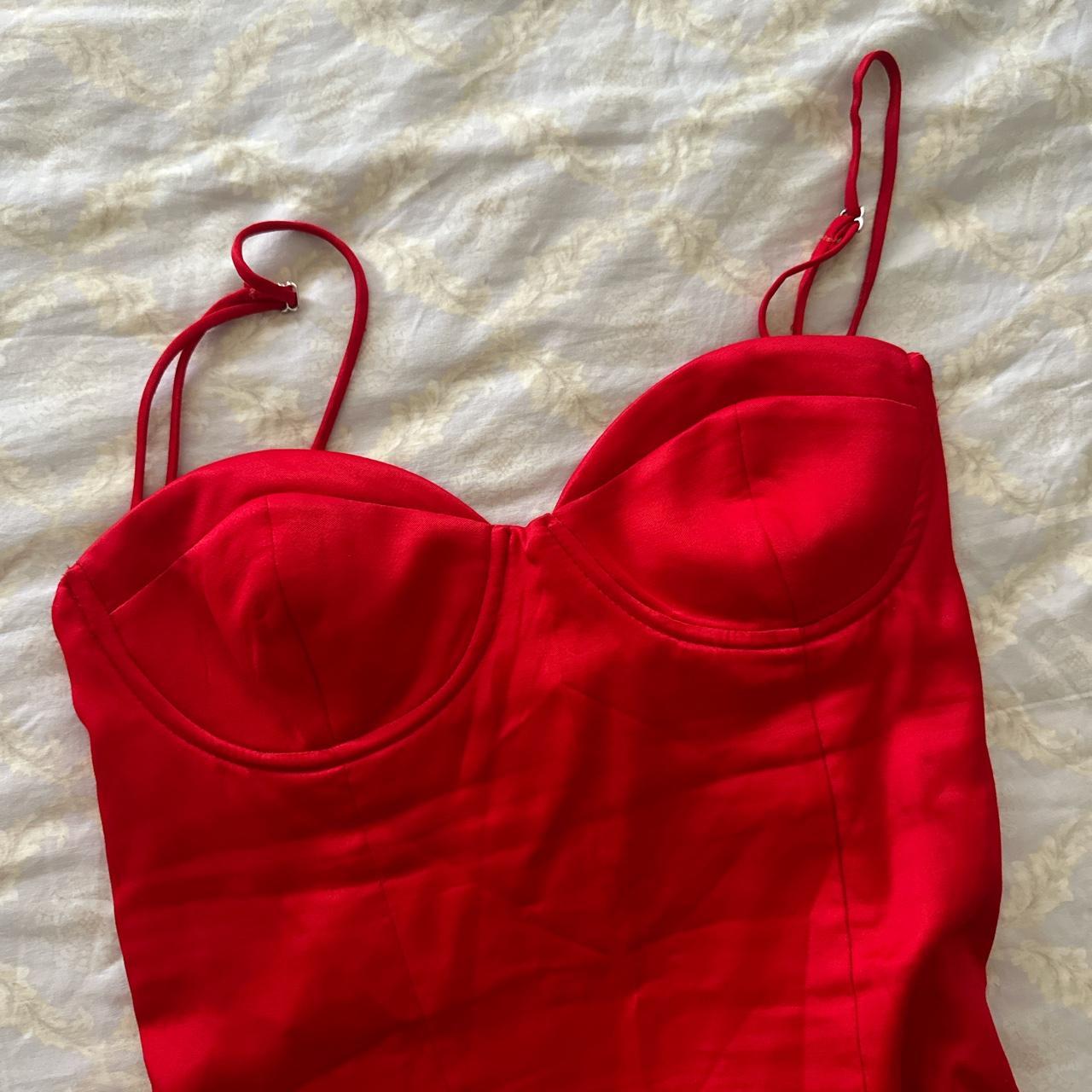 Zara Women's Red Bodysuit Depop