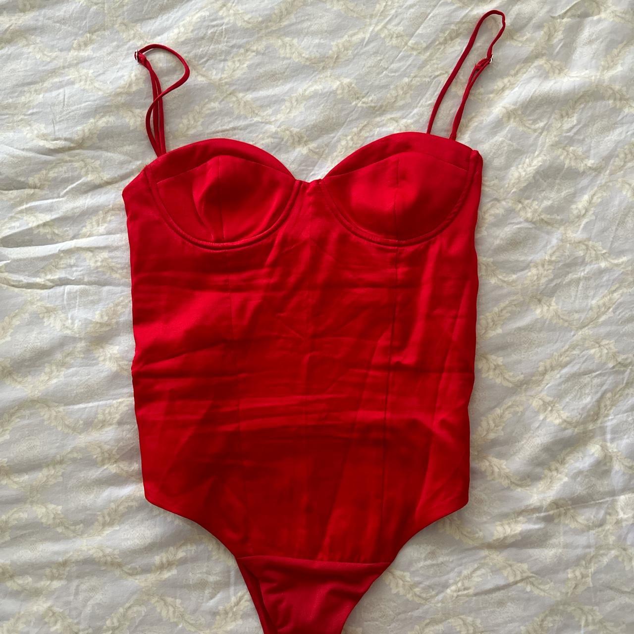 Zara Women's Red Bodysuit | Depop