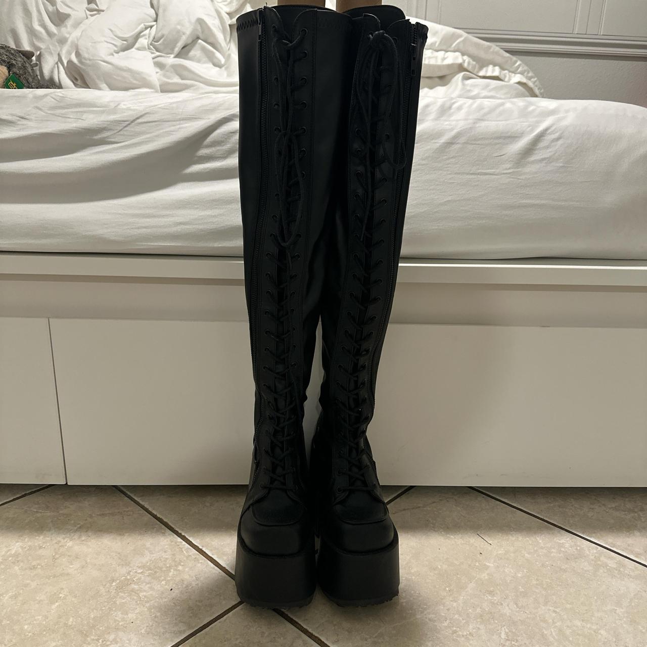 Demonia Women's Knee high Boots - Black - US 6 – … - image 1