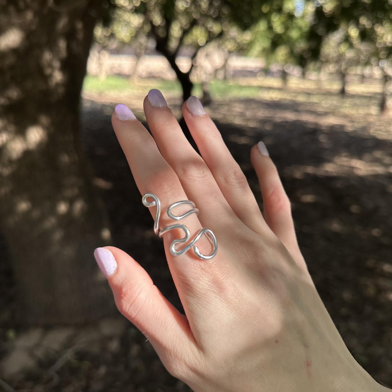 Women's Ring - Silver/Multi – Silver funky swirly… - image 7