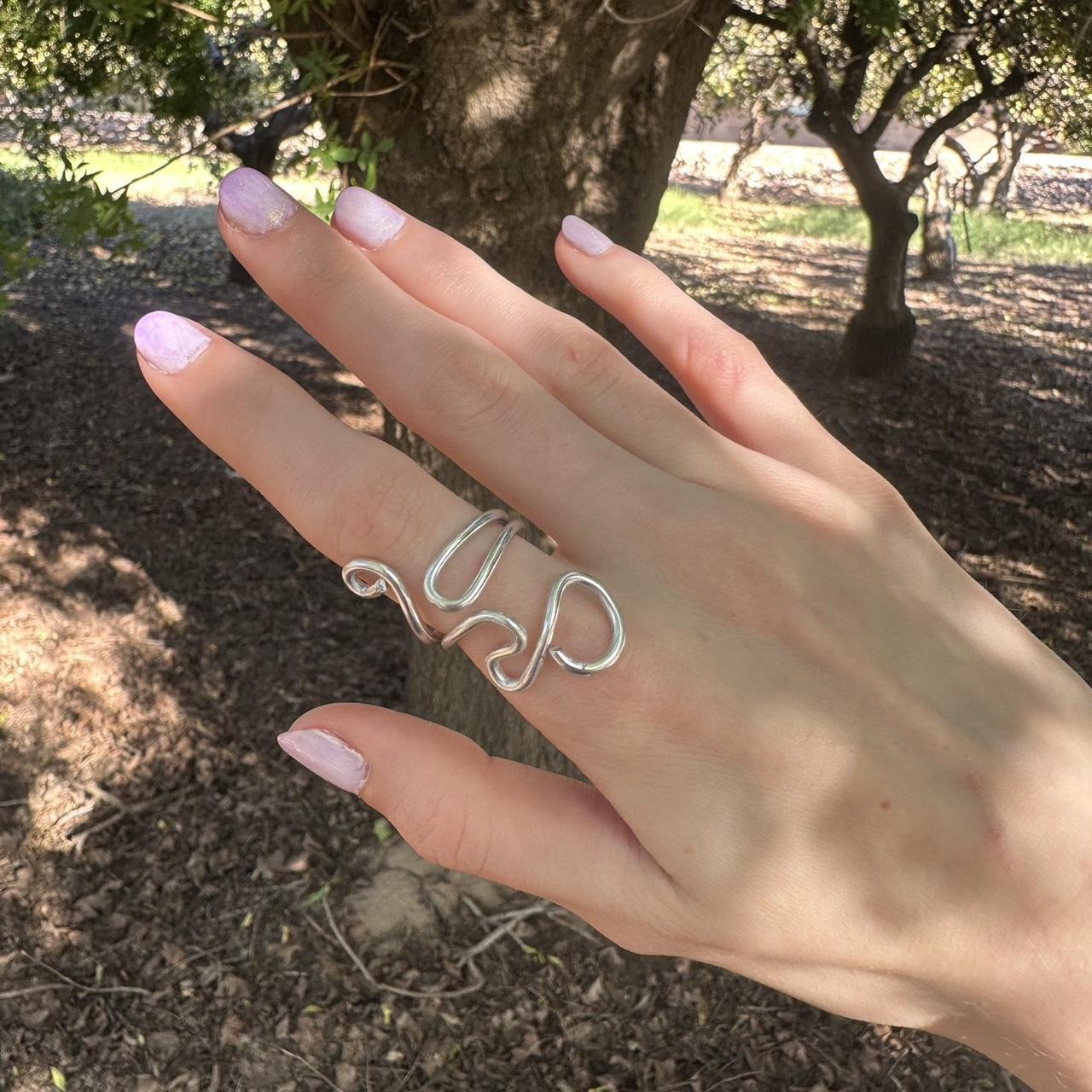 Women's Ring - Silver/Multi – Silver funky swirly… - image 8