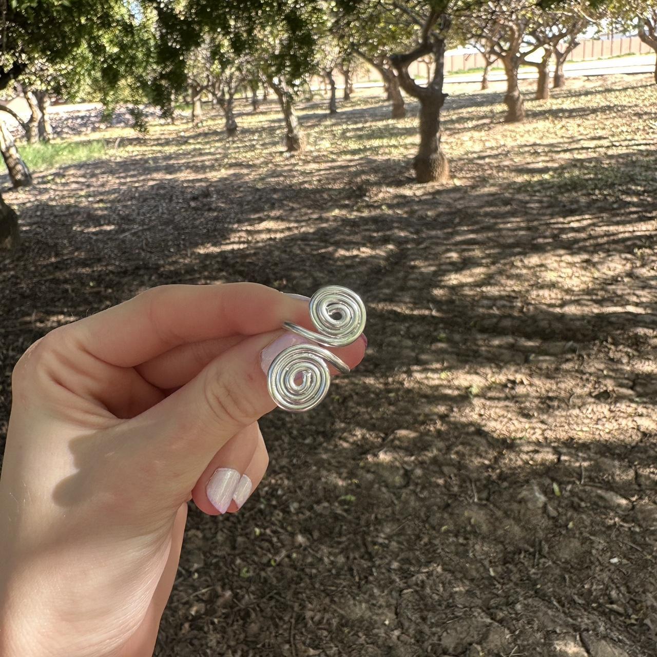 Women's Ring - Silver/Multi – Silver double spira… - image 1