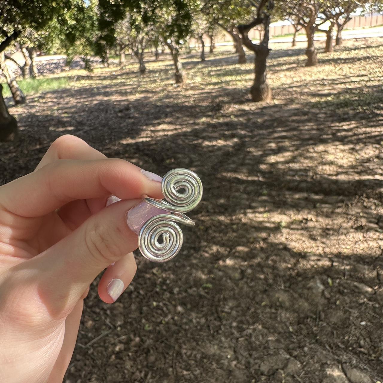 Women's Ring - Silver/Multi – Silver double spira… - image 3