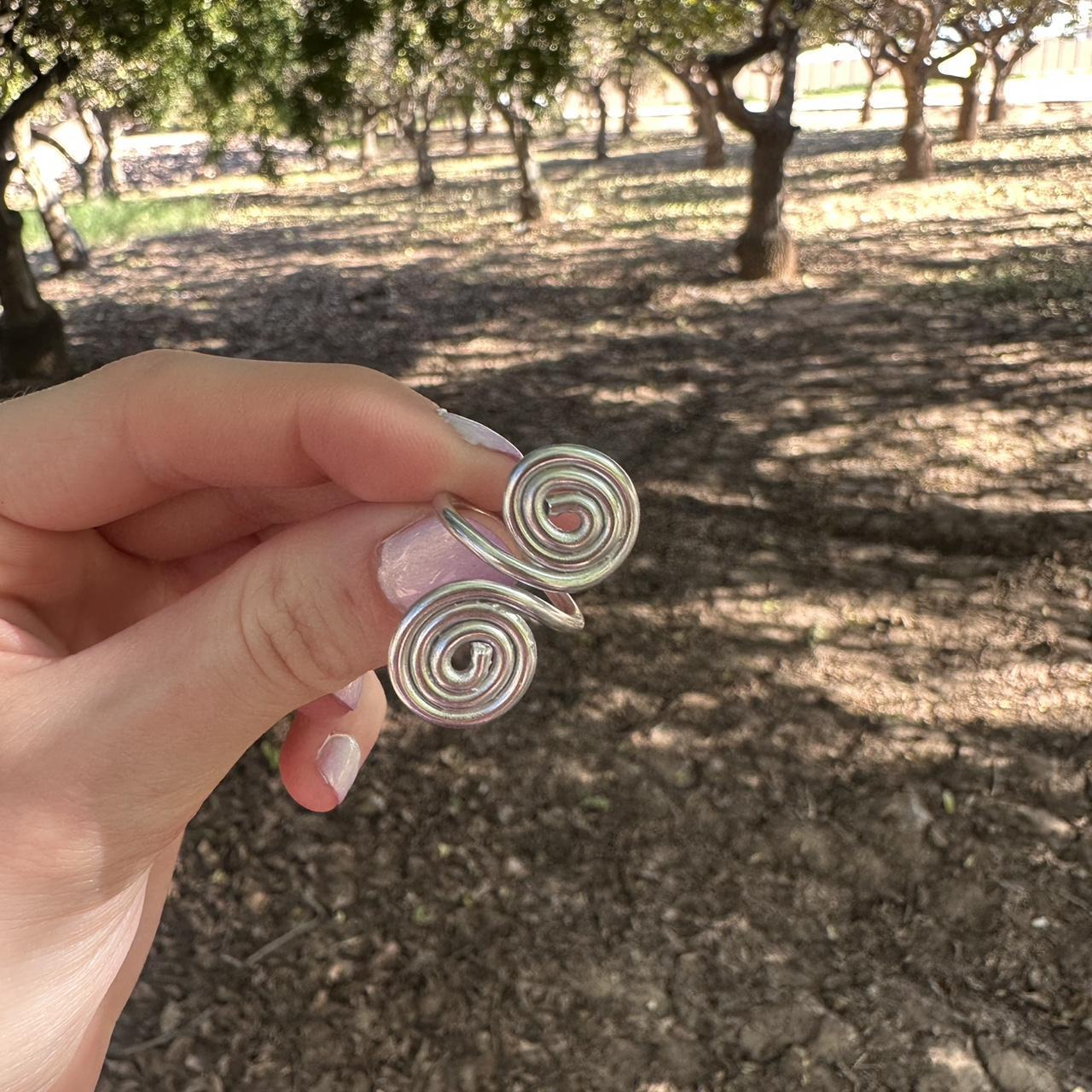 Women's Ring - Silver/Multi – Silver double spira… - image 4