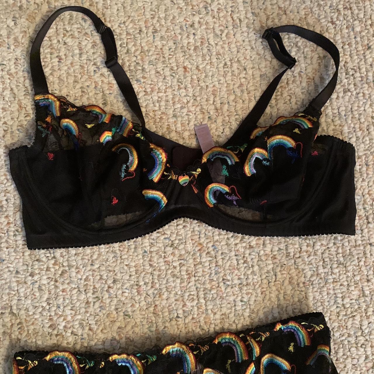 Savage X Fenty Pride Demi Bra and Garter Belt 40DD - Depop