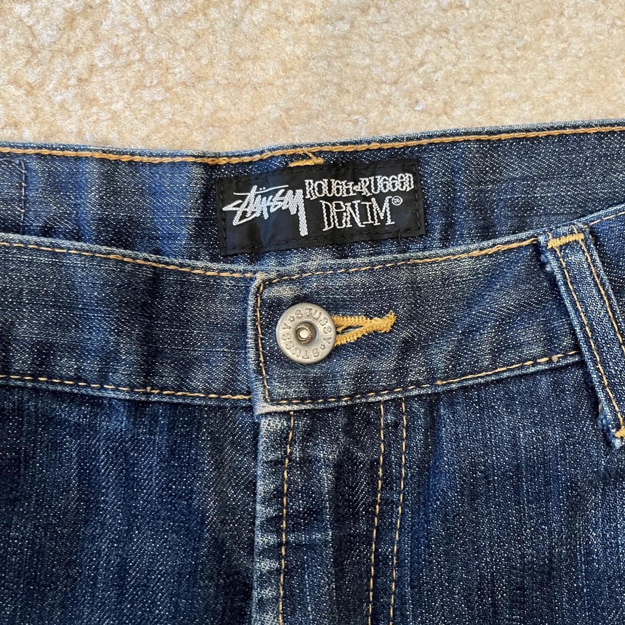 oversized baggy stussy jeans. waist 32 length 32 but... - Depop