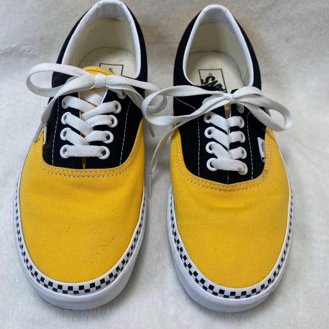 Vans Authentic Yellow Black Canvas Sneakers Men s. Depop