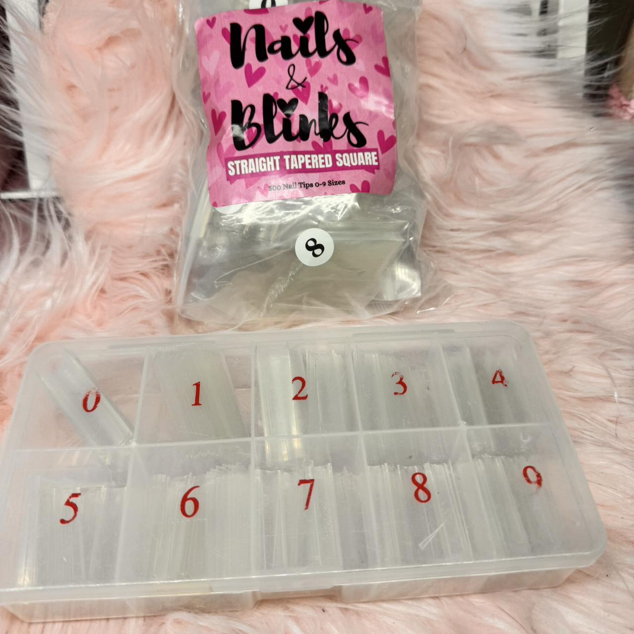 nails & blinks tapered square nail tip half coverage... Depop