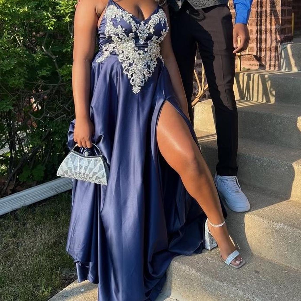 Prom dress for sale!!! Navy blue satin