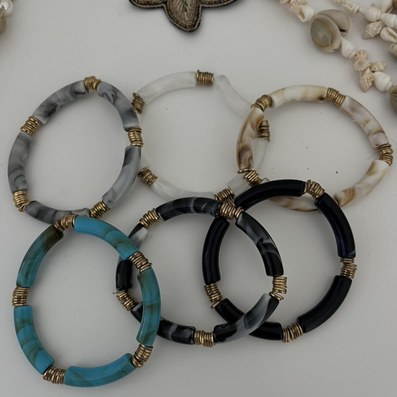 Women's Bracelet - Multi/Blue – Stack Bangle Brac… - image 8