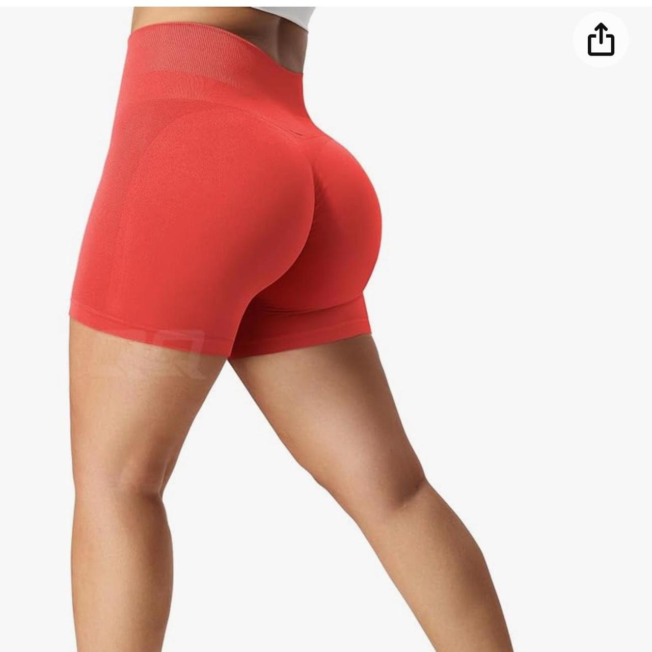 womens red biker shorts