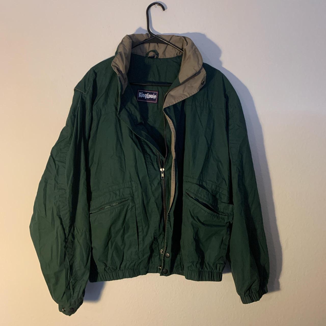 Green King louie Satin double layer jacket w/... - Depop