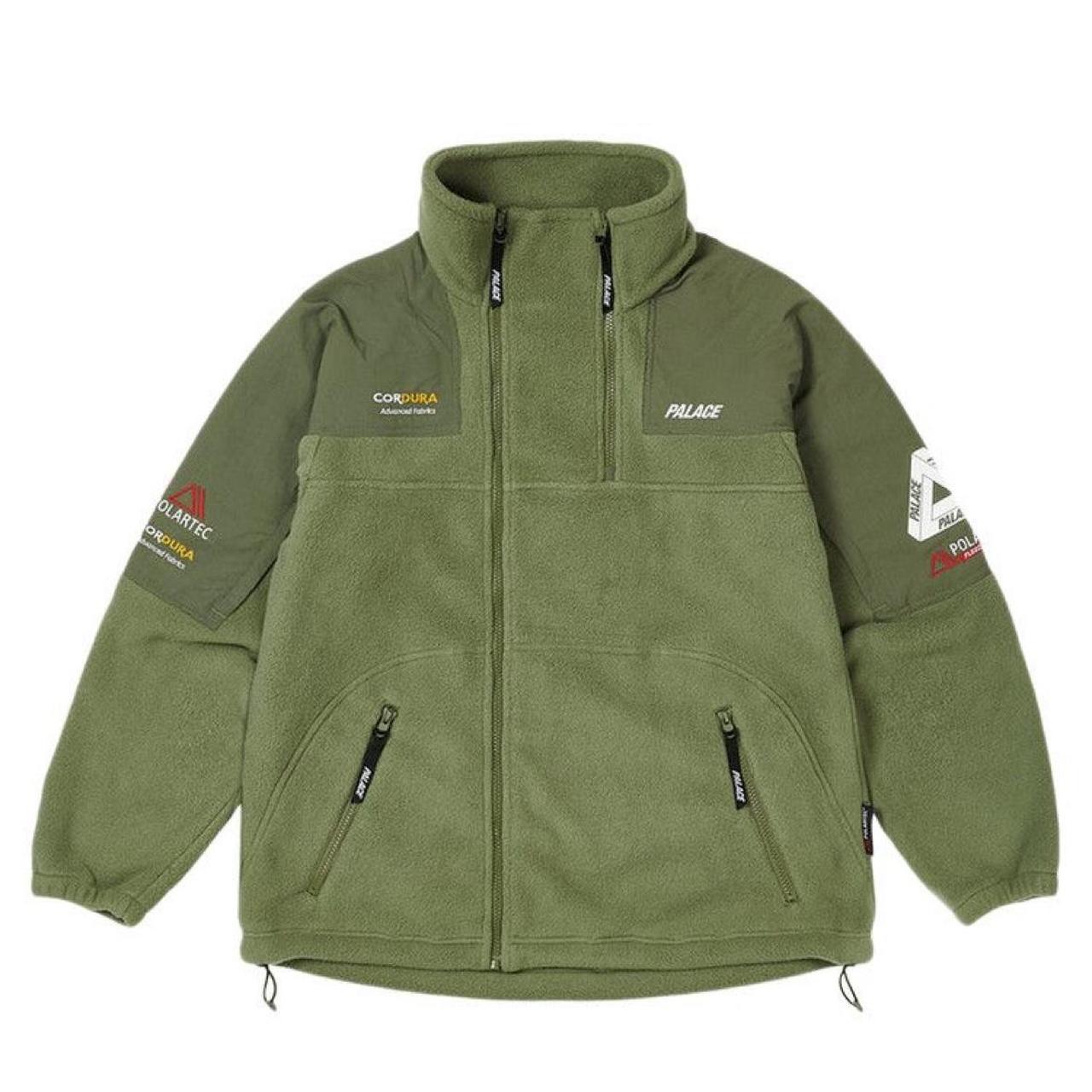 Palace Men's Sweatshirt - Green - M – Palace polartec double zip funnel fleece. Worn …