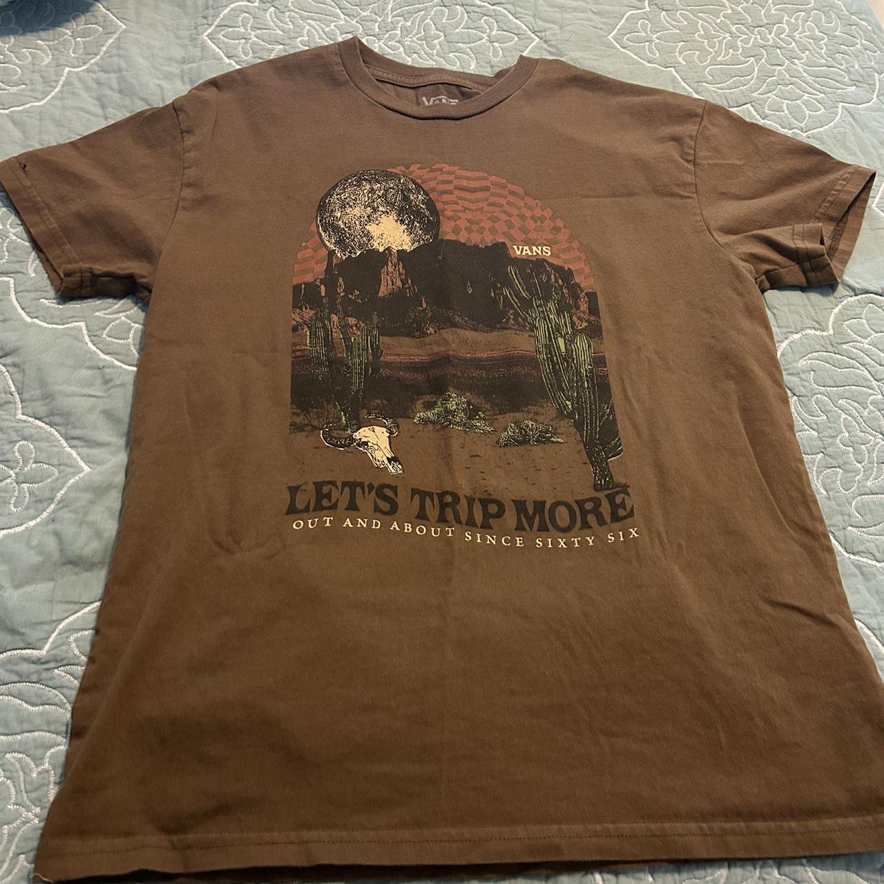 VTG Vans XS Let's Trip More brown tee shirt | Depop