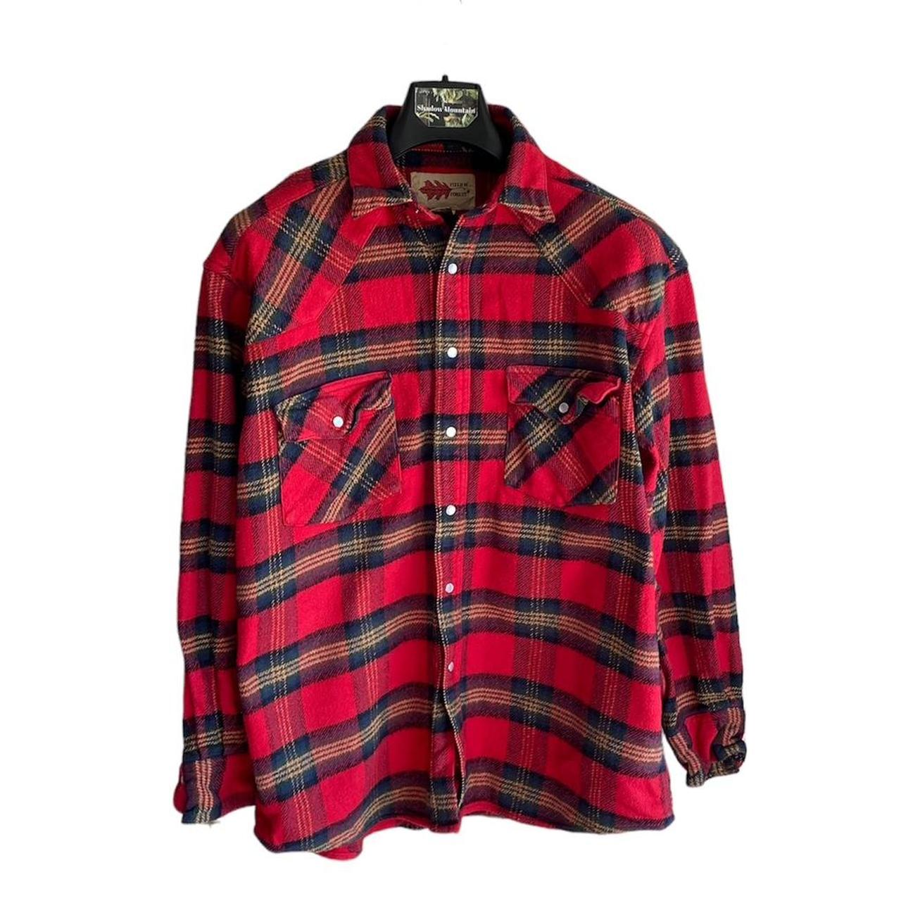 Vintage thick flannel shirt Good condition Size... - Depop