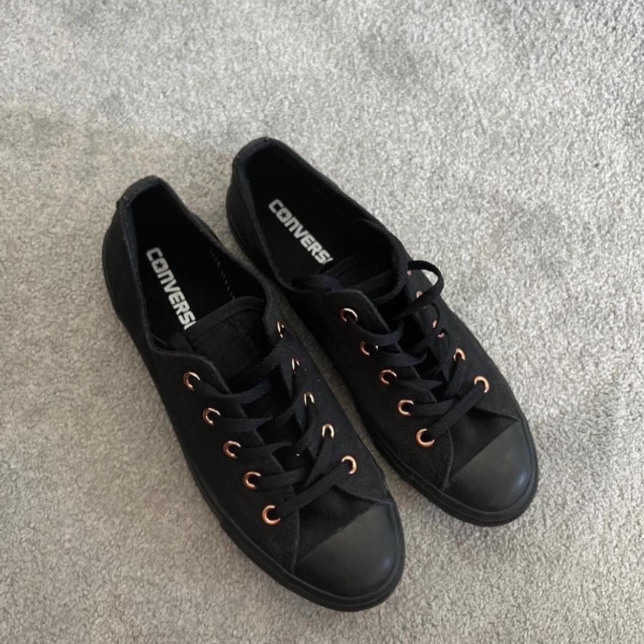 Black converse with rose gold eyelets online