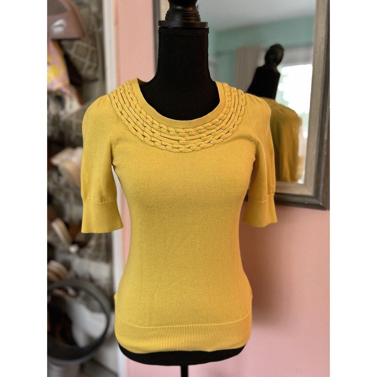 Anthropologie Mustard Yellow Short Sleeve Shirt. Depop