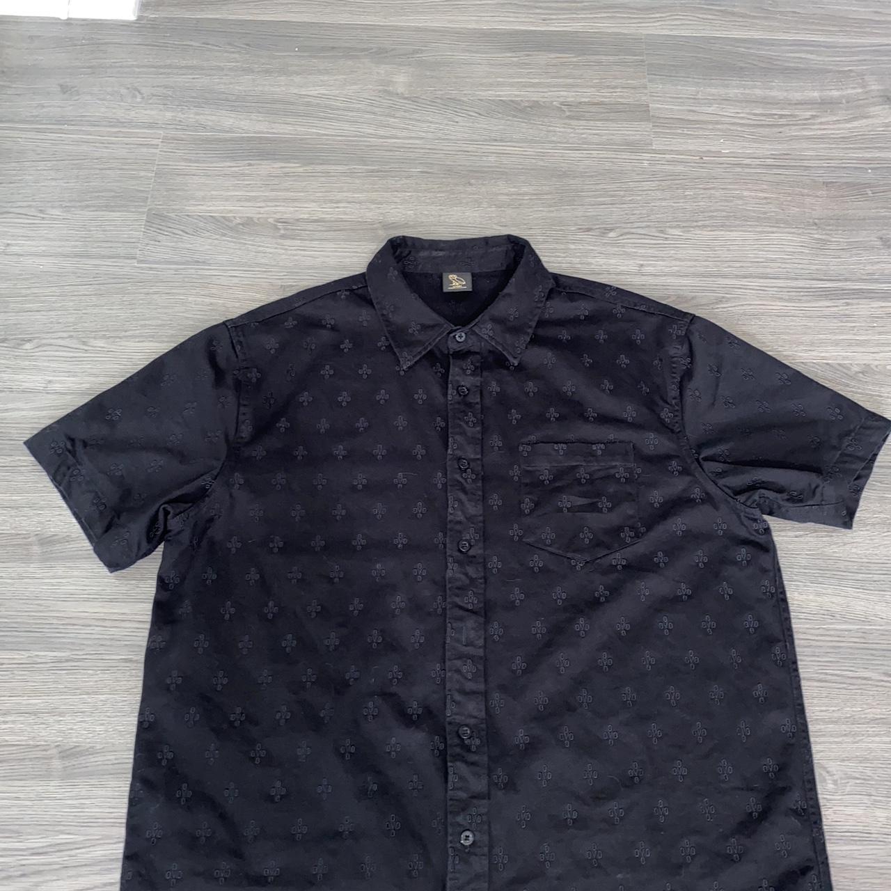 Large black OVO monogram short sleeve button up | Depop