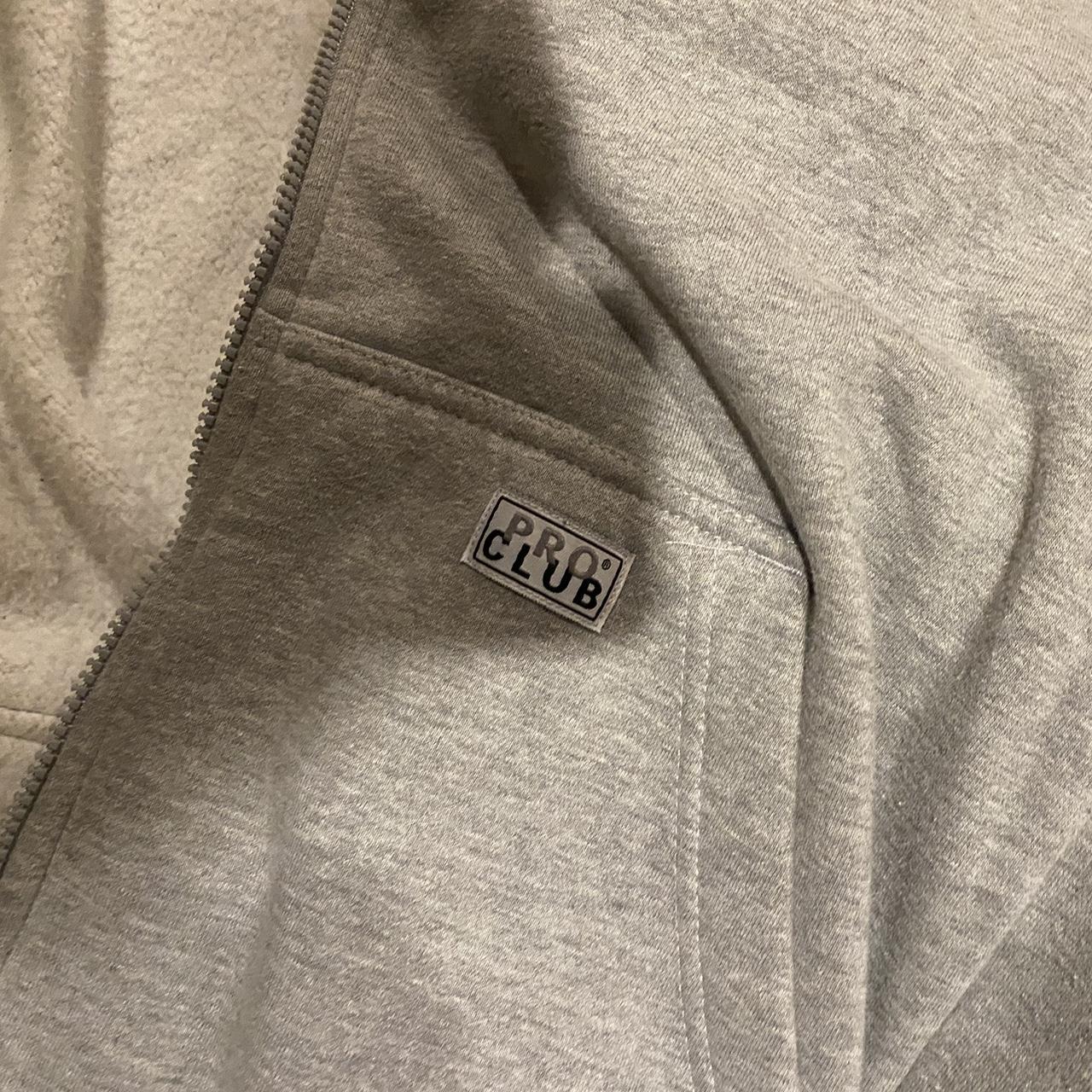 medium gray heavy weight proclub the zipper fell off - Depop