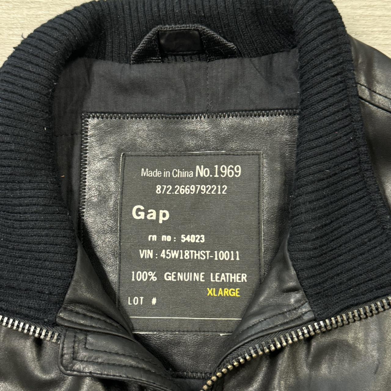 Leather jacket - gap 2000s vintage gap leather... - Depop