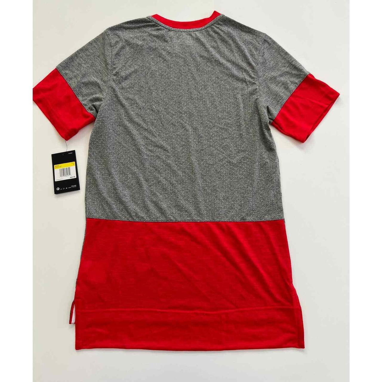 Nike Men's Gray/Red Team Player Short Sleeve CI4545-034 store Size S NWT.