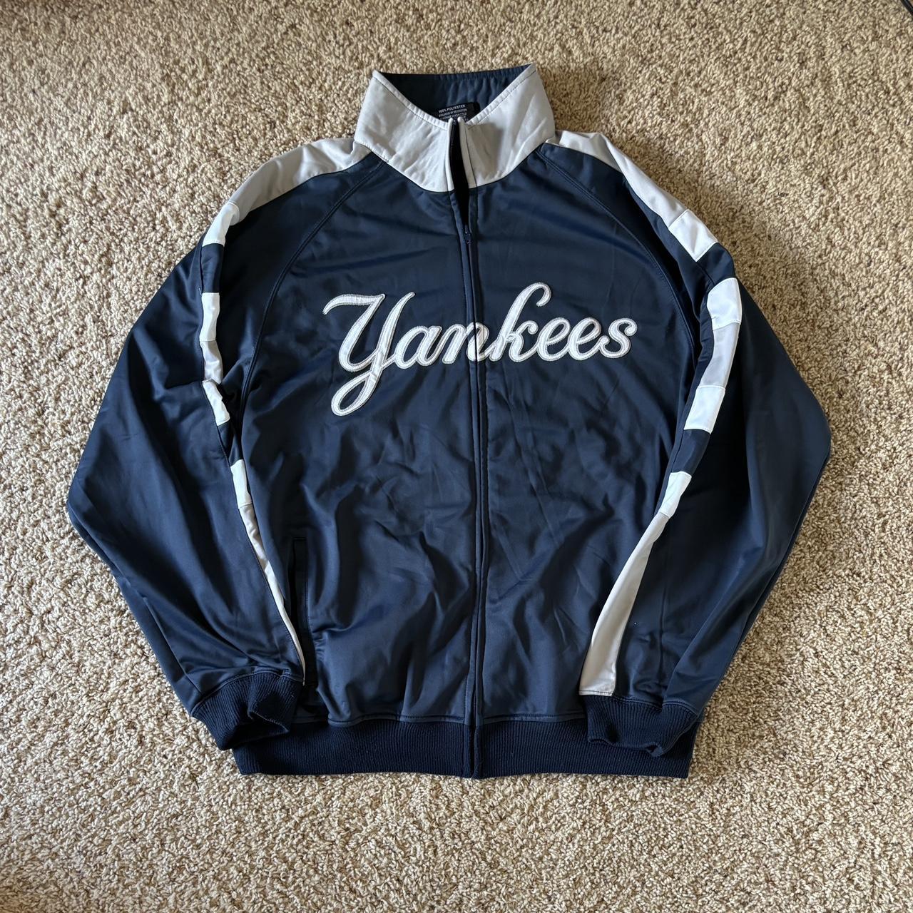 Y2K Stitches Yankees Zip Up SIZE: XL L: 30in W:... - Depop