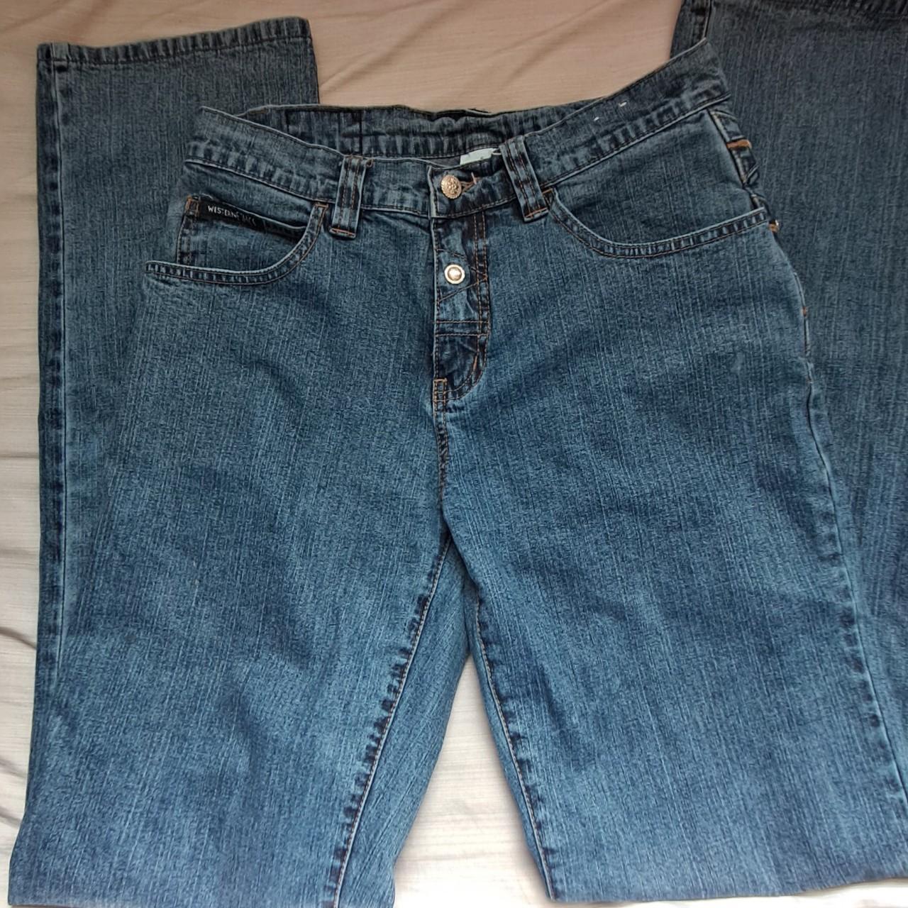 Vintage western ethics jeans Medium wash Button... - Depop