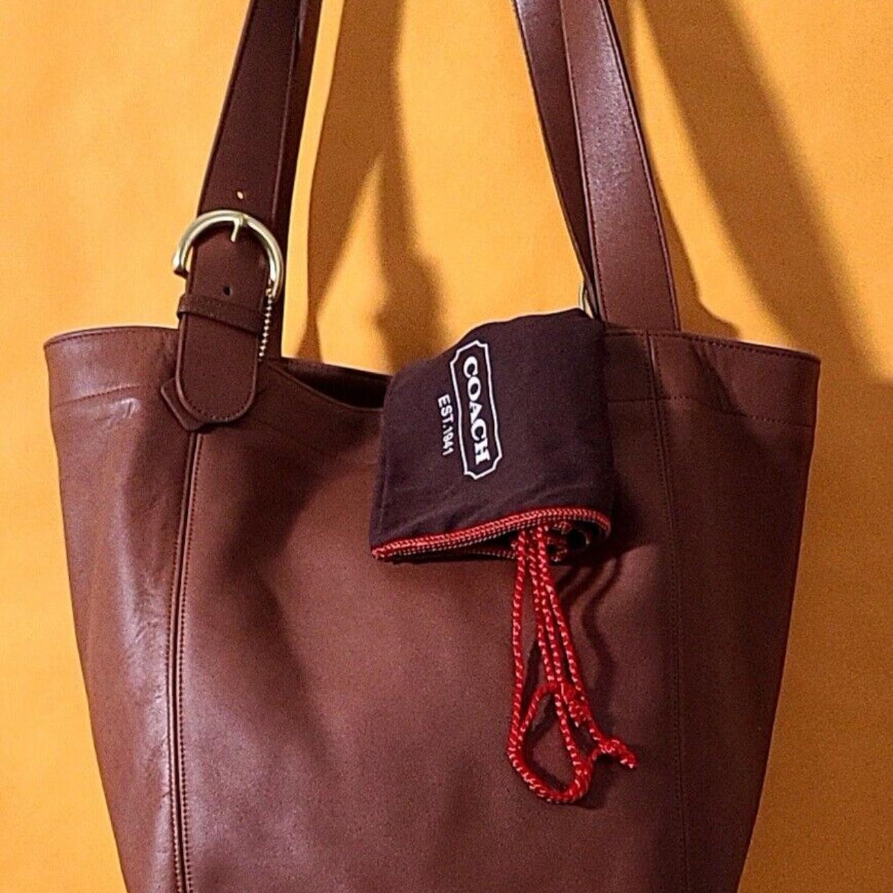 Coach Vintage Duffle Soho Xl Mahogany Leather Bag Depop