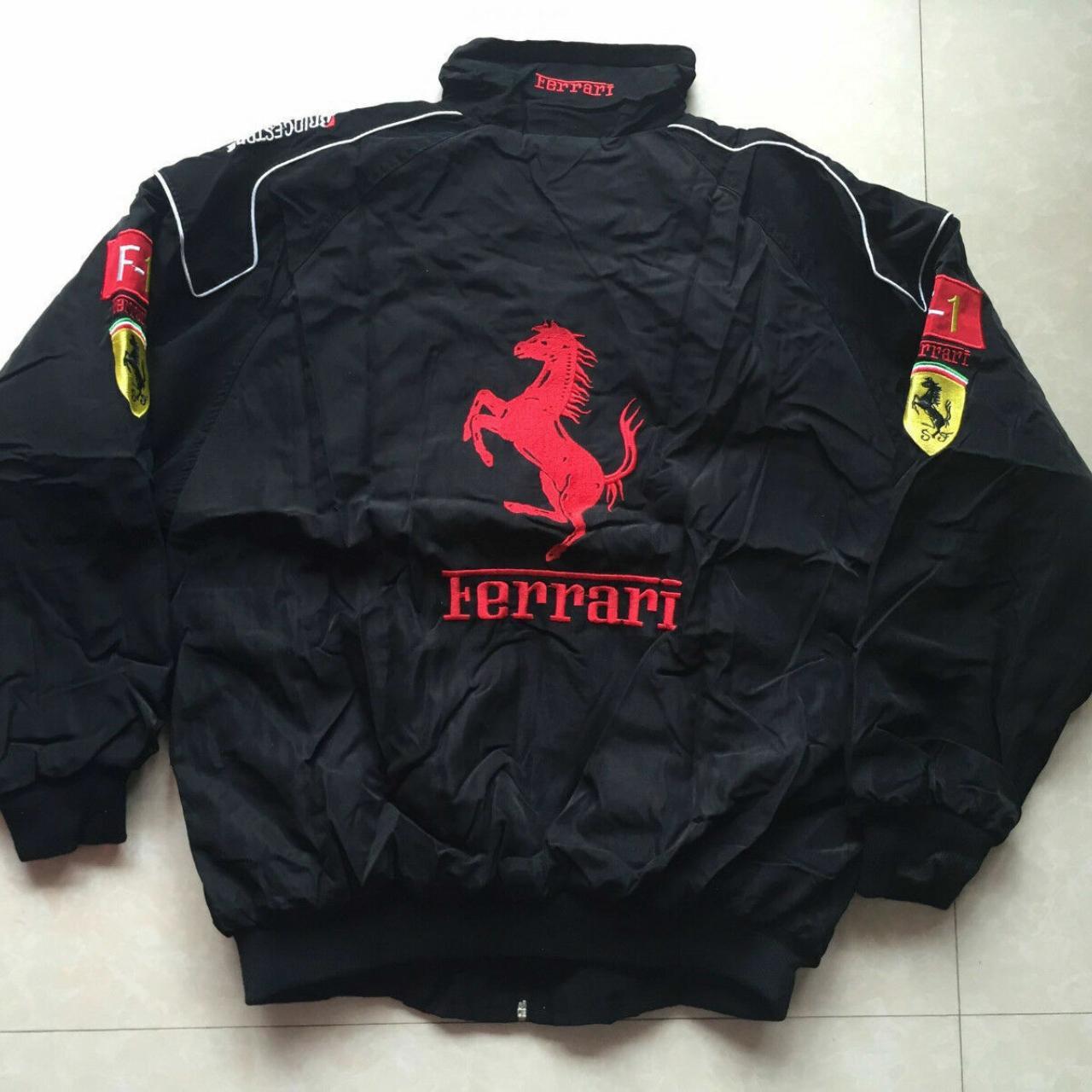 FERRARI Broderie Black Jacket EXCLUSIVE costume F1... - Depop