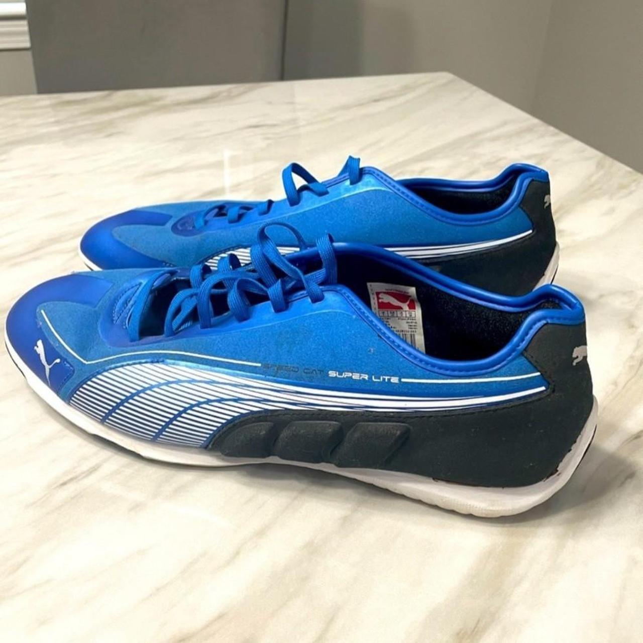 Mens Blue Puma Speed Cat Racing Athletic Shoes Size