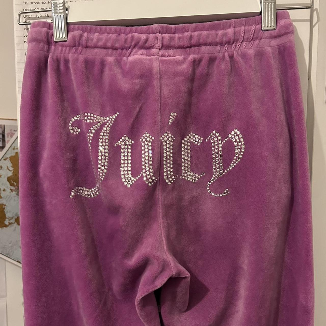 Pink juicy couture velour tracksuit bottoms - Depop