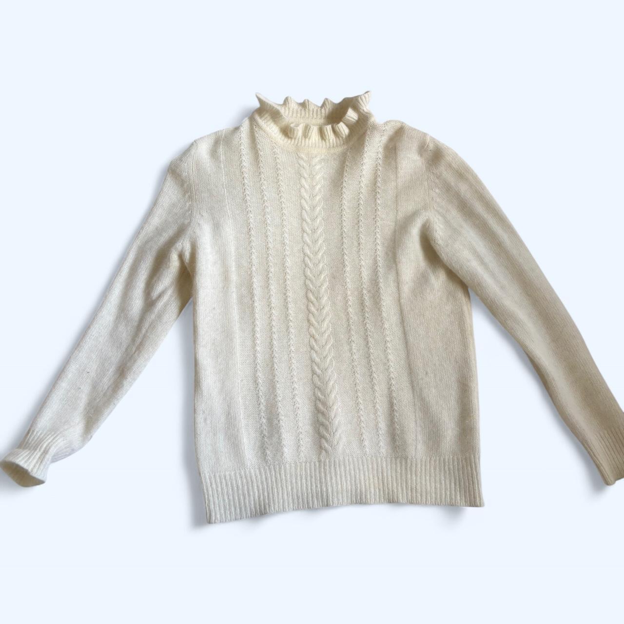 Sézane Women's Sweater Cream/White S – Vintage angora blend