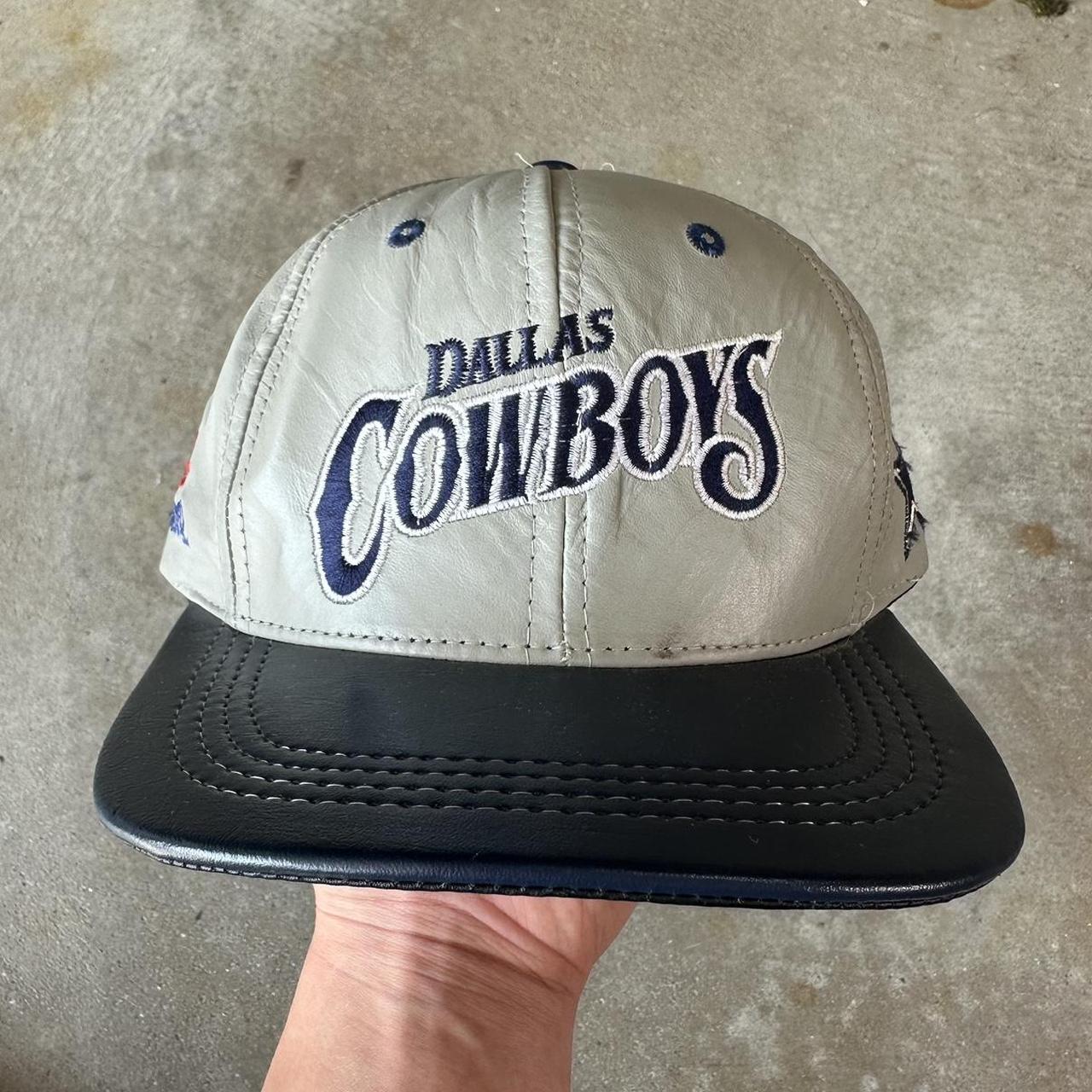 Vintage 90s Leather Dallas Cowboys SnapBack Baseball. Depop