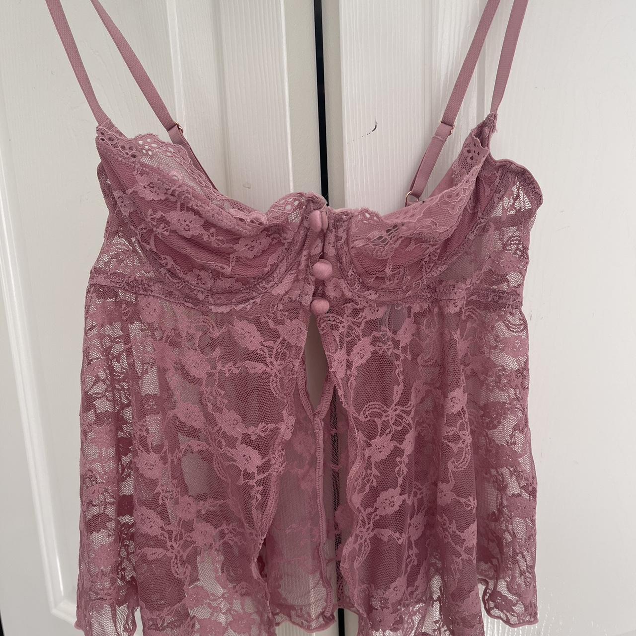 Urban Outfitters Out From Under Cherie Sheer Lace... - Depop