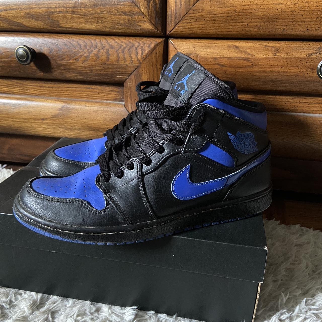 Hyper royal air Jordan 1 AJ1 Midsole painted black... - Depop