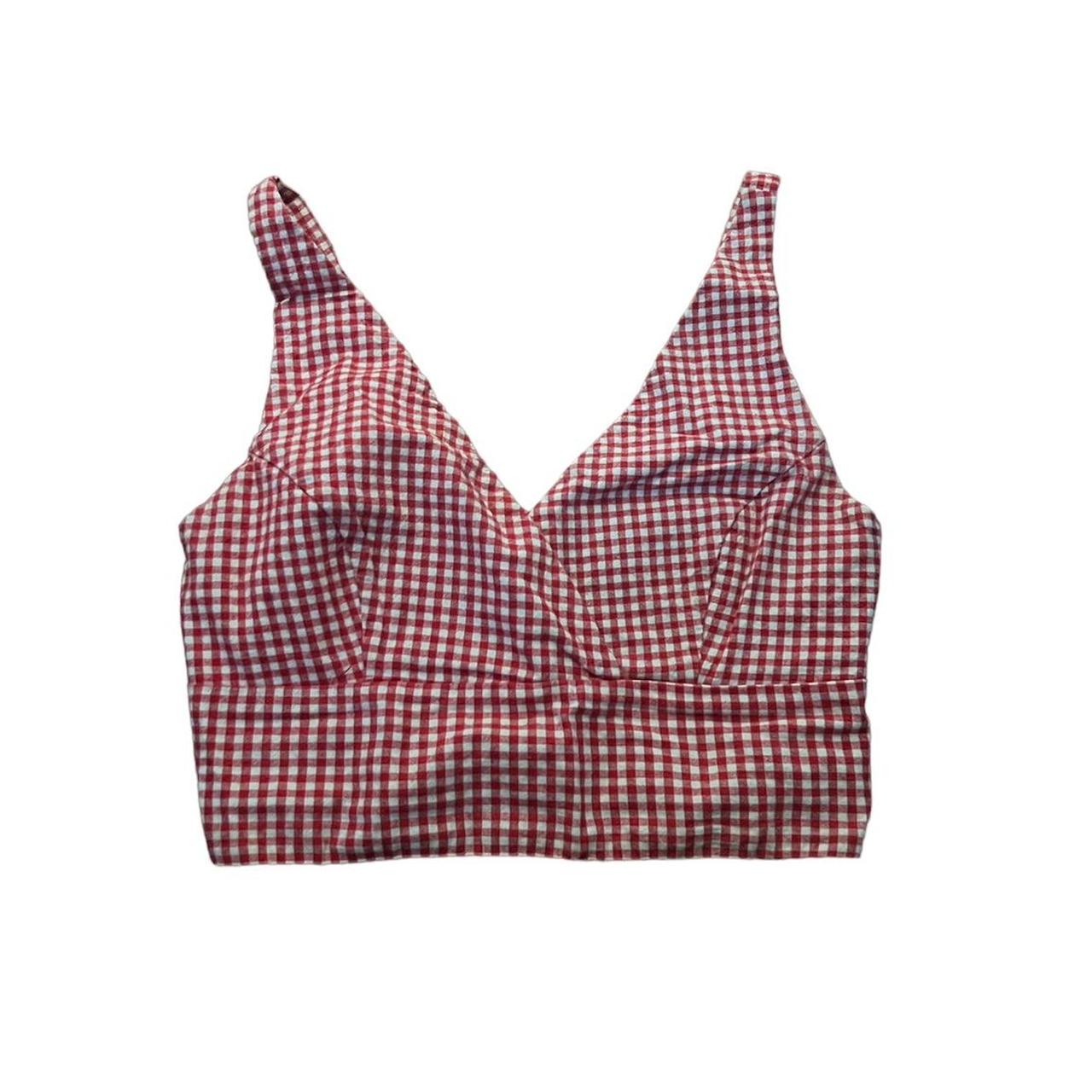 Brandy Melville Red Gingham Top Depop
