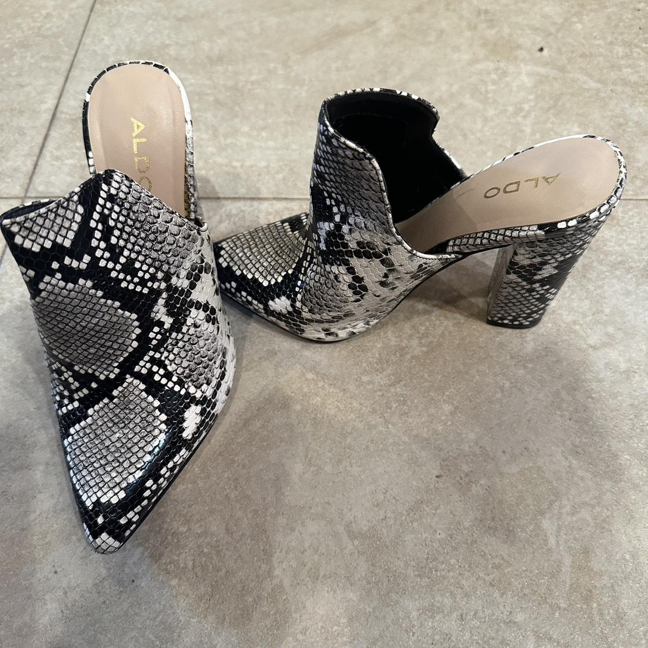 Aldo snakeskin mules on sale