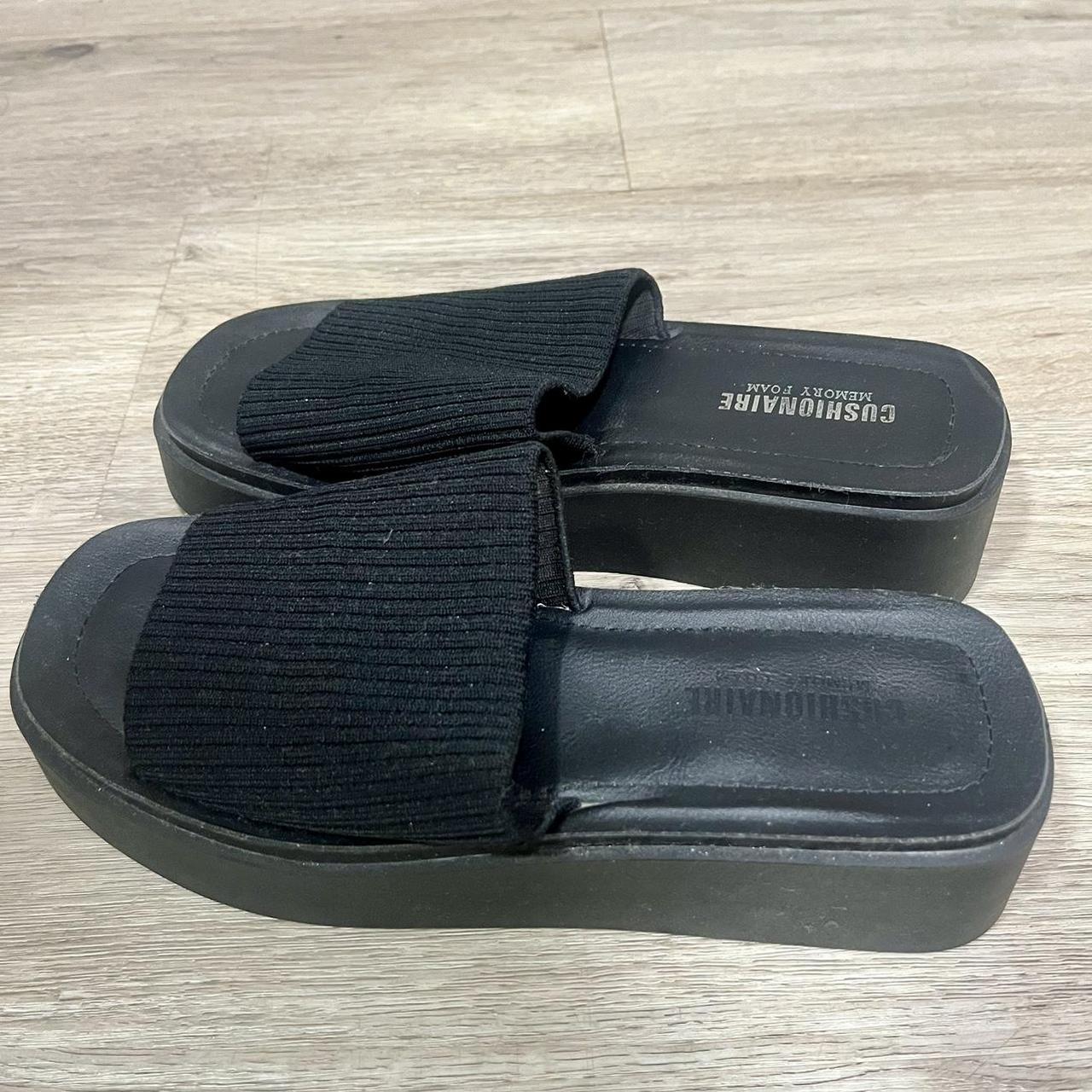 Black Cushionaire 2 inch Slides Originally... - Depop