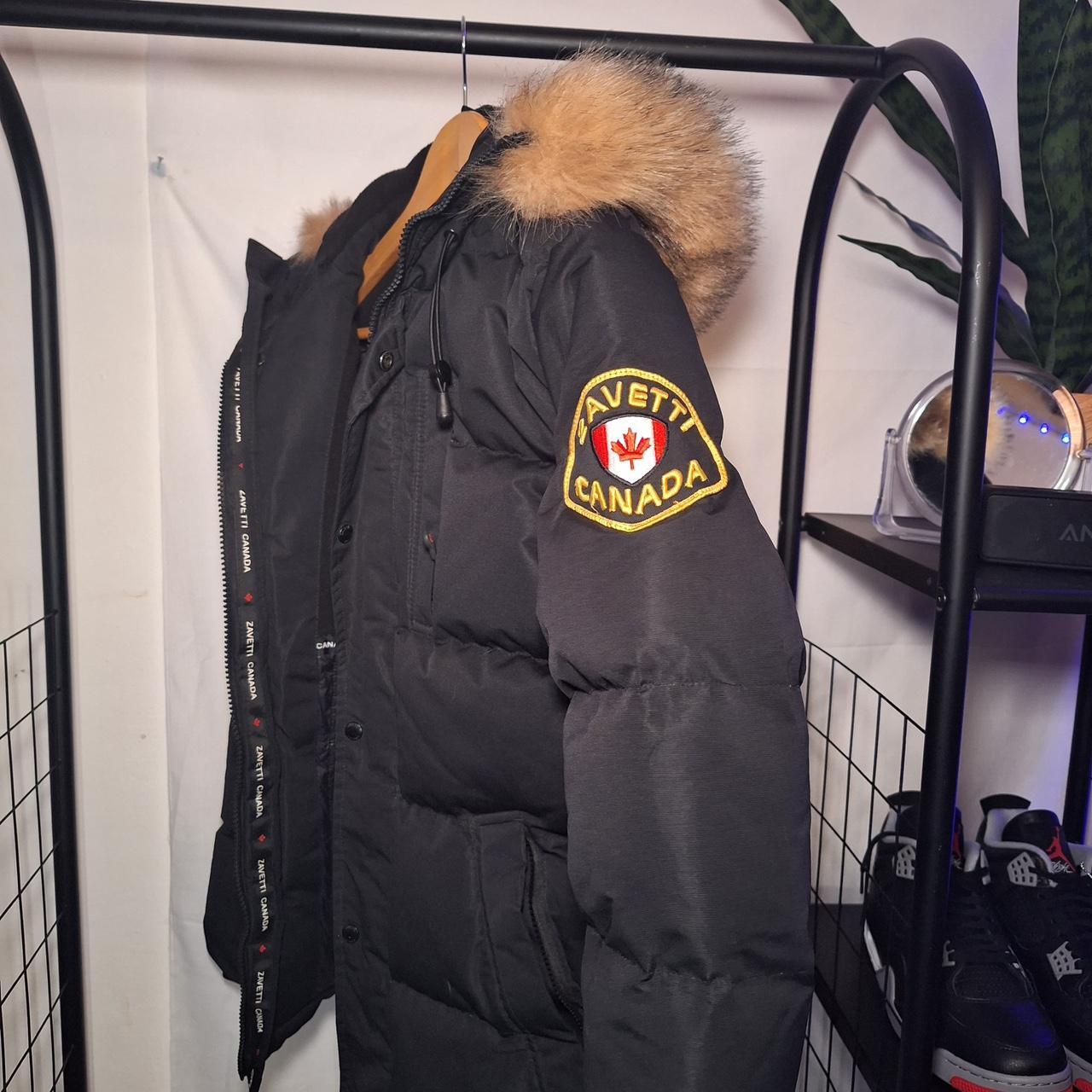 Men Zavetti Canada Coat Black Fur Zavetti Canada Men's Puffer