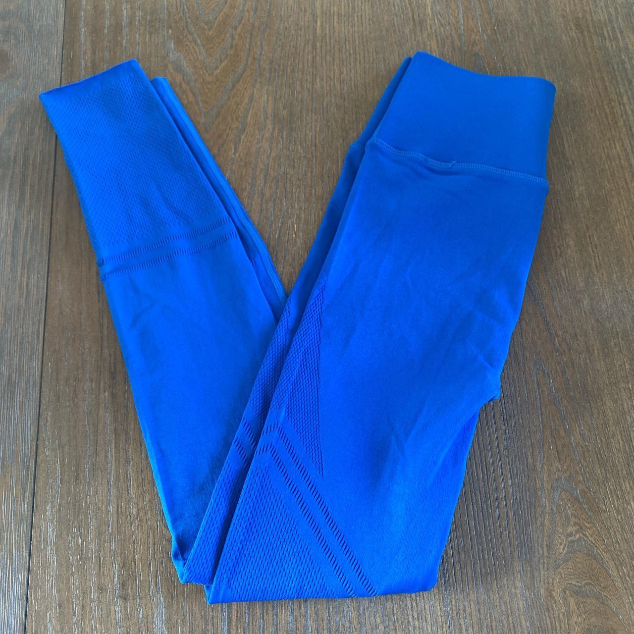 Fabletics Blue sculpt knit leggings W small Lmk offers Depop