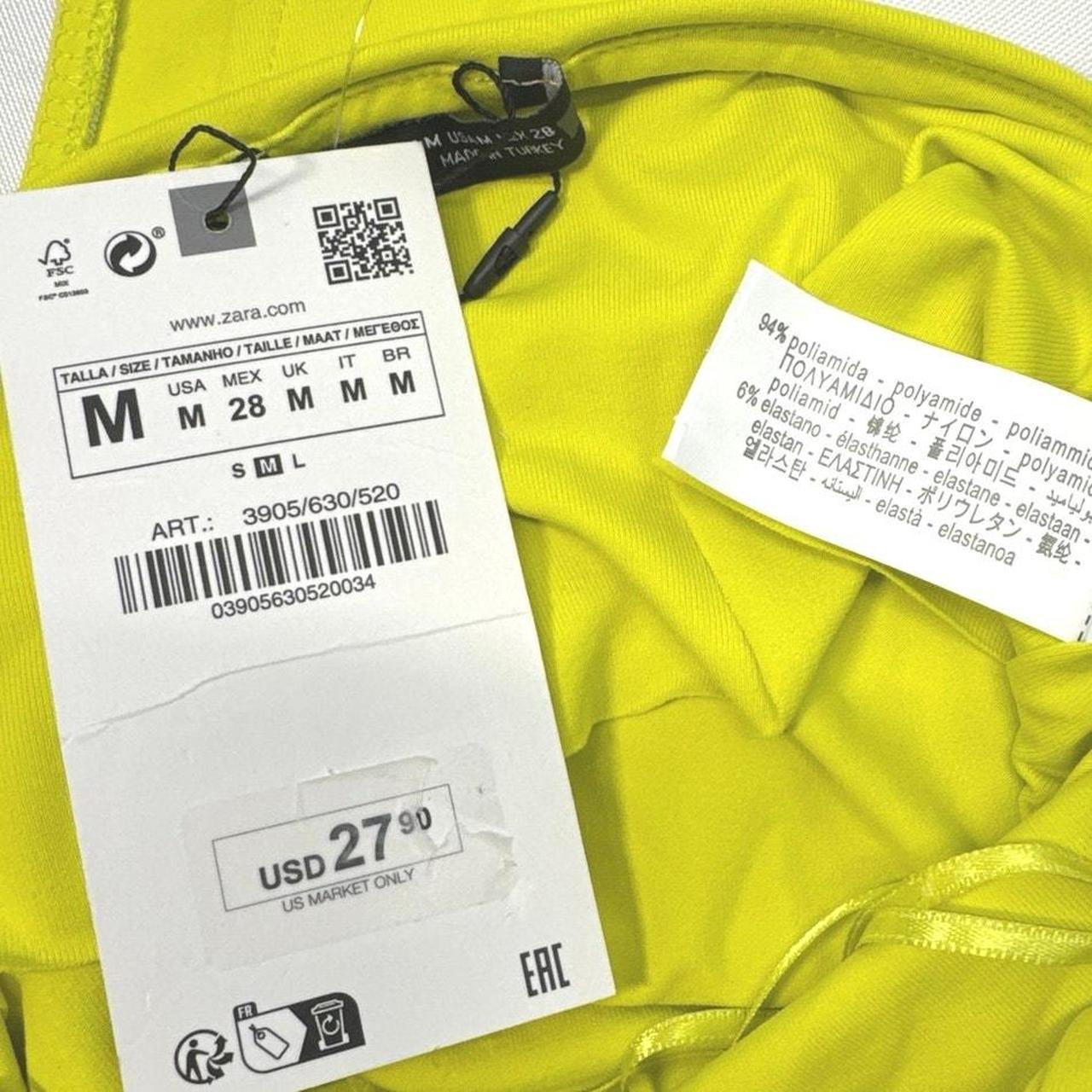 Zara Yellow Chartreuse Sleeveless V-neck Bodysuit | Depop
