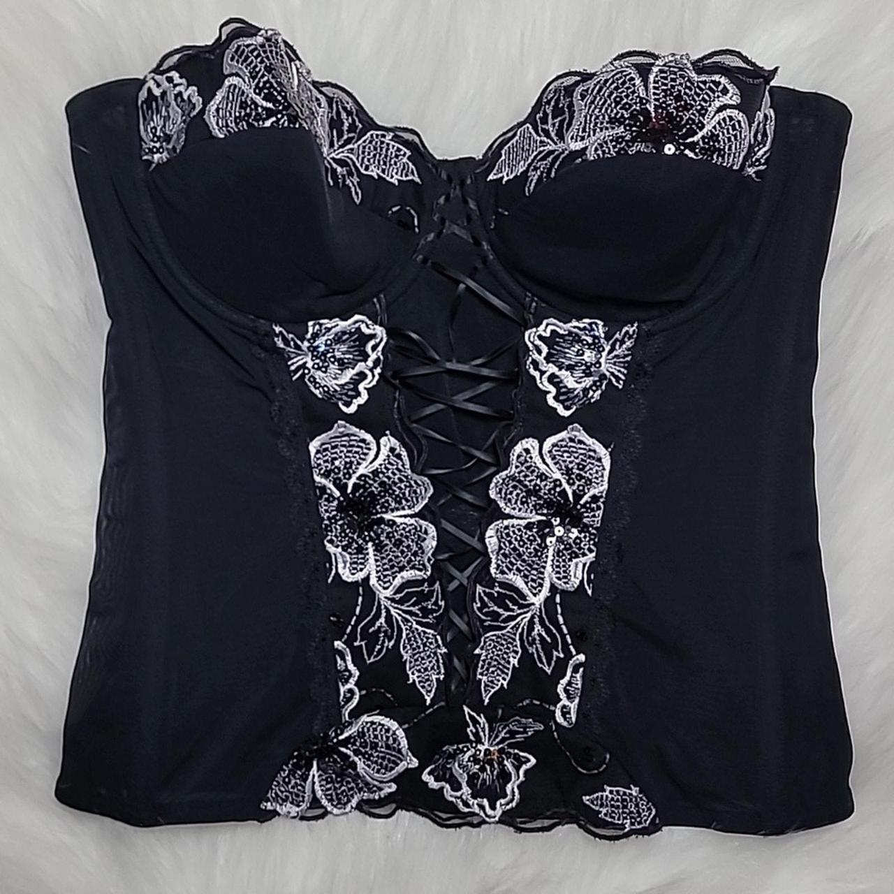 Hook Embellishments Black Lace Corset Top