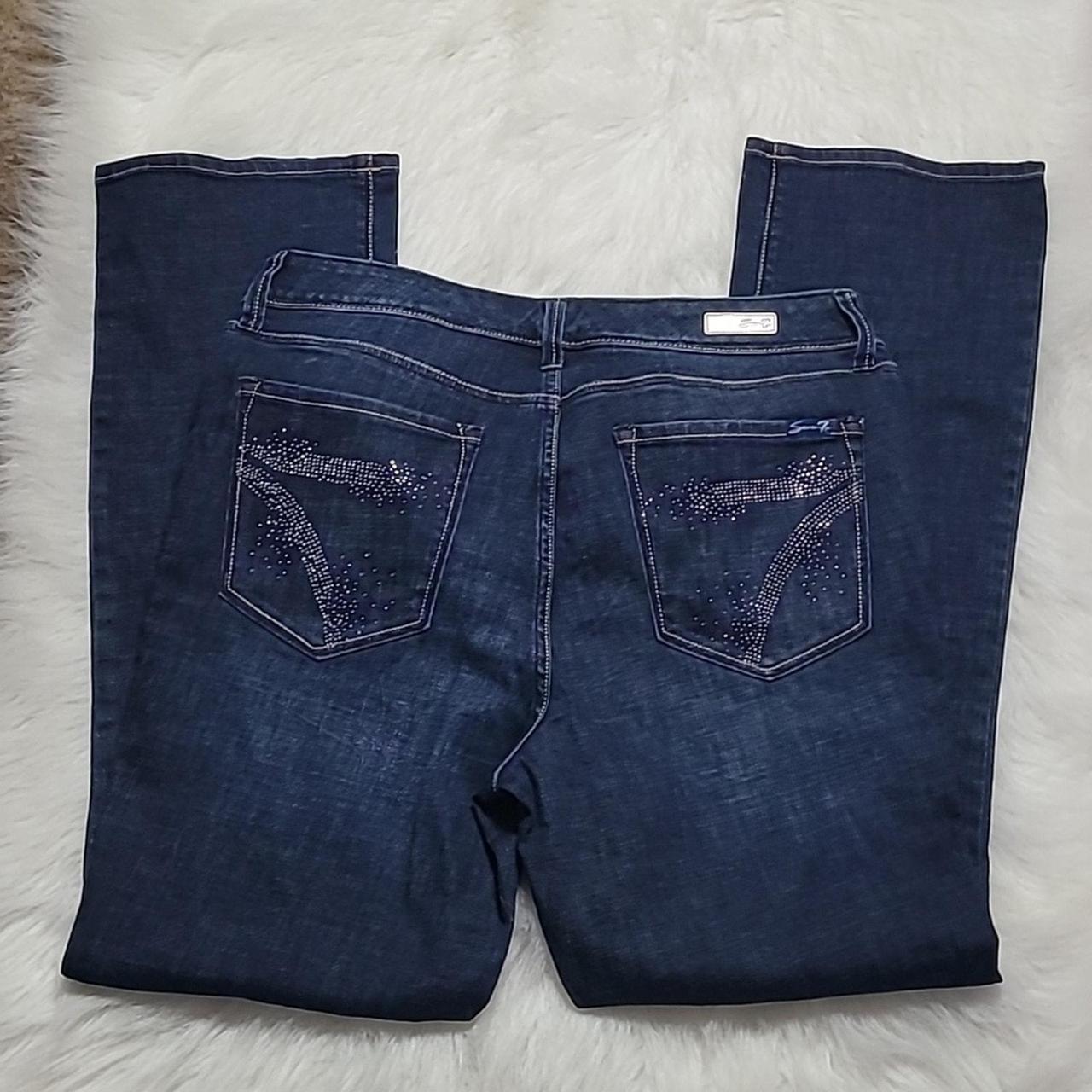 Seven7 Bling Back Pockets Boot Cut Denim Jeans,