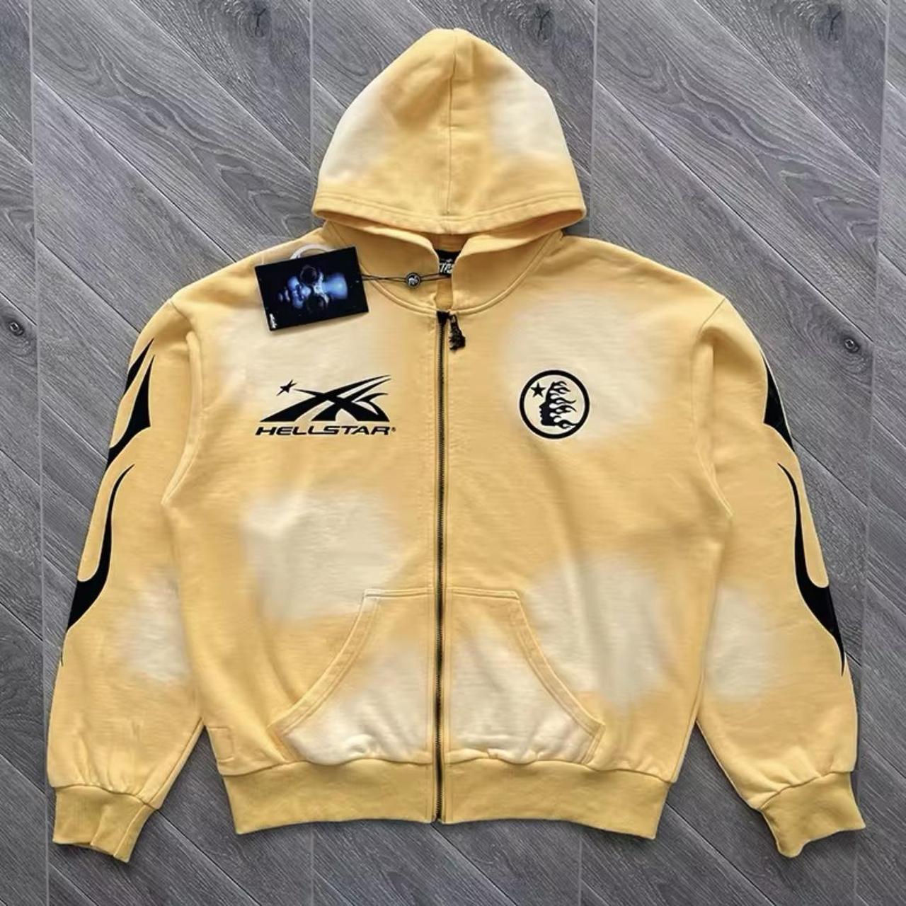 Yellow Hellstar zipup QR code valid tags included | Depop