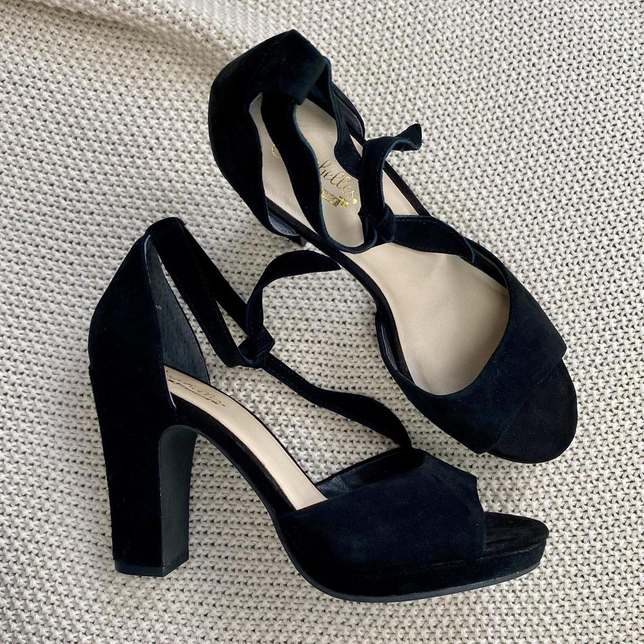 Seychelles black suede block heel with ankle tie