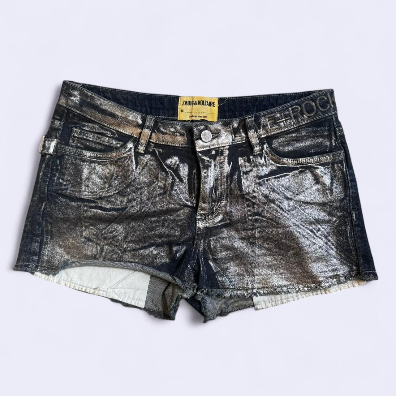 Zadig & Voltaire Women's Shorts - Silver/Navy - M – ZADIG & VOLTAIRE Metallic Shorts >mini shorts …