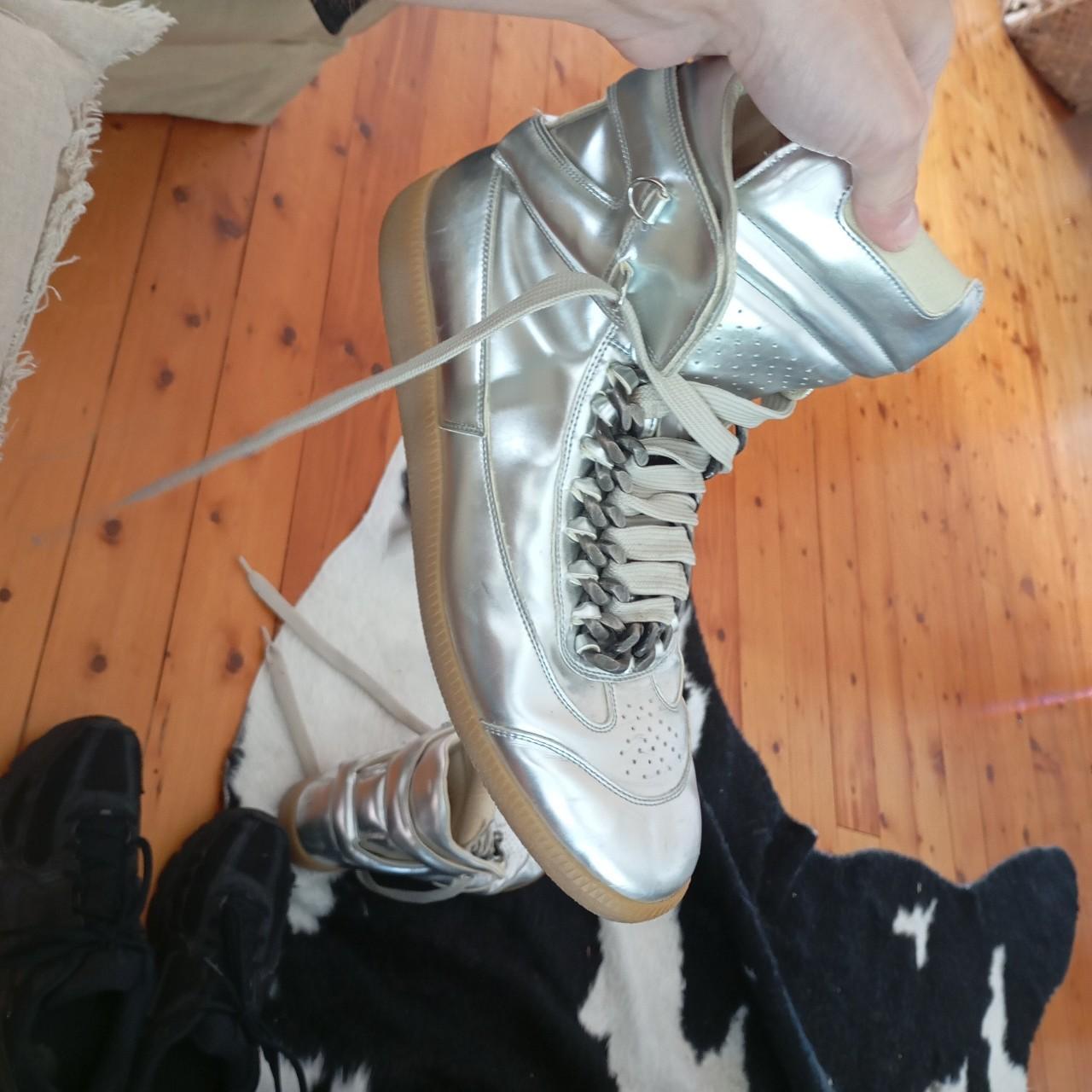 Maison Martin Margiela line 22 silver leather high | Depop